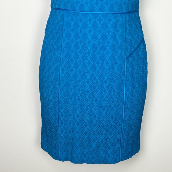 Adrianna Papell Womens Cap Sleeve Textured Sheath Dress Turquoise Blue size 14 - Picture 3 of 11